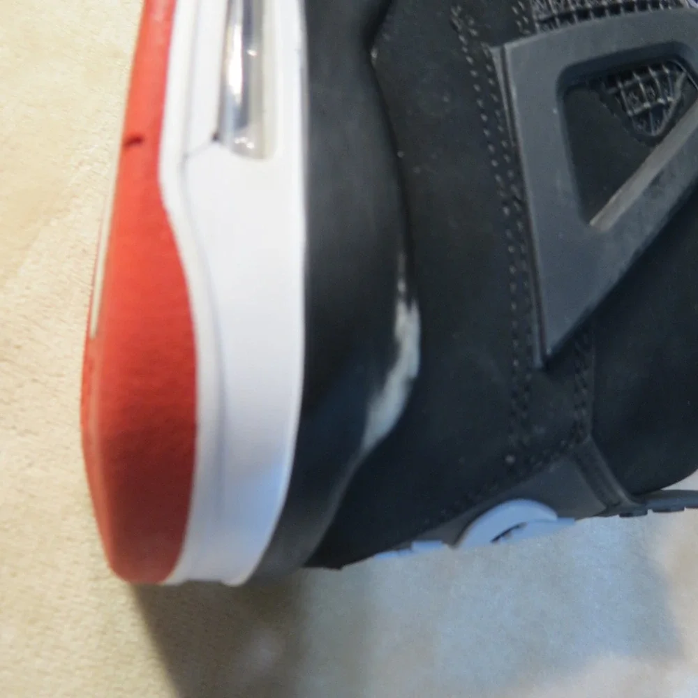 Air Jordan 4 Retro Bred 2019 Black Fire Red Cement Grey 308497-060 Mens 8.5